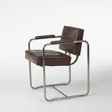William Lescaze, armchair from the Philadelphia Saving Fund Society, 1931, chrome-plated steel, leather