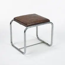 William Lescaze, stool from the Philadelphia Saving Fund Society, 1931, chrome-plated steel, leather