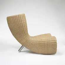 Wicker chair by Marc Newson, 1990, wicker, steel, sold Mar 2006