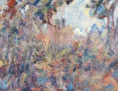Paul Krôn, Cavaliers dans la forêt, oil on canvas