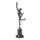 Giambologna, late 19th century patinated bronze figure of Mercury, patinated bronze