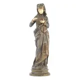 late 19th / early 20th century patinated, silvered and parcel gilt bronze and carved ivory figure of 'Liseuse' by Albert-Ernest Carrier-Belleuse, parcel gilt bronze, sold Aug 2021