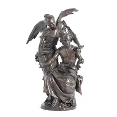 Henri Honoré Plé, patinated bronze figural group of 'Allegories des Artes', patinated bronze
