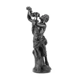 Michel Clodion, late 19th century patinated bronze figure of a Faun drinking from a wineskin, patinated bronze