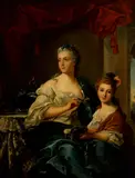 Jean-Marc Nattier, Madame Marsollier and her daughter, oil on canvas
