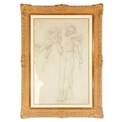 William-Adolphe Bouguereau, A study for Tendres Propos, pencil on paper