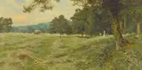 Rba Edward Wilkins Waite, A sunny hayfield, oil on canvas