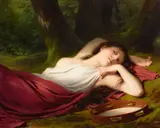 Fritz Zuber-Buhler, The tambourine player, oil on canvas