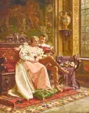 Frédéric Soulacroix, An interesting chapter, oil on canvas laid down on an aluminum panel
