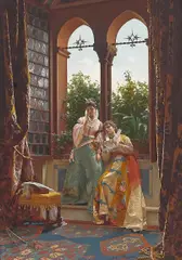 Alfonso Savini, The letter, oil on panel