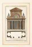 Jean-François de Neufforge, Four Plates, from Recueil Elémentaire d'Architecture, c. 1757, A group of 4 engravings with hand-coloring, on laid paper
