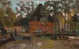 Otto Modersohn, An der Wassermühle in Fischerhude, Um 1925, Öl auf Pappe