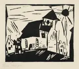 Lyonel Feininger, Vollersroda“ („Kirche in Vollersroda“), 1919, Holzschnitt auf Japanbütten