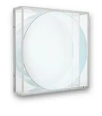 Adolf Luther, Sphärisches Hohlspiegelobjekt, 1980, Hohlspiegel, konkav in Plexiglaskasten
