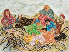 SEO, Eigentlich möchte ich mit dir alleine sein“ aus der Serie: „Meine deutschen Träume, 2003, Acryl, Aquarell und Papiercollage auf Leinwand