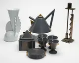 Group of Housewares (12) by Matteo Thun & Ettore Sottsass, c. 1982, Memphis Group, sold Jun 2009