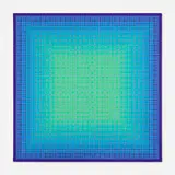 Julian Stanczak, Conservative Green: Minus, 1979, acrylic on canvas