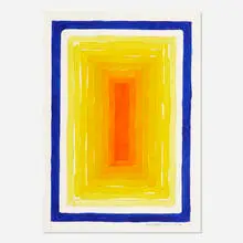 Richard Anuszkiewicz, Yellowing Red Portal, 1978, watercolor on paper