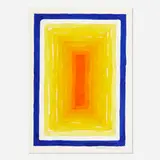 Richard Anuszkiewicz, Yellowing Red Portal, 1978, watercolor on paper