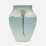 Carl Schmidt for Rookwood Pottery, Vellum vase with dragonflies