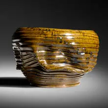 vase by George E. Ohr, 1897-1900, glazed earthenware, sold Jun 2020