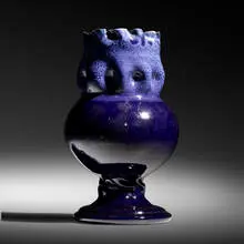 George E. Ohr, Exceptional large coupe, 1897-1900, glazed earthenware