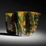 Large pitcher by George E. Ohr, 1897-1900, glazed earthenware, sold Jun 2020