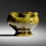 vase by George E. Ohr, 1895-96, glazed earthenware, sold Jun 2020
