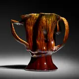 Large coupe by George E. Ohr, c. 1900, glazed earthenware, sold Jun 2020