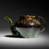 Large teapot by George E. Ohr, 1897-1900, glazed earthenware, sold Jun 2020