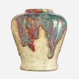 experimental vase by Hugh C. Robertson for Dedham Pottery, 1896-1908, glazed stoneware, sold Jun 2020