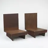 Frank Lloyd Wright, lounge chairs from the Sweeton House, 1951, redwood plywood, upholstery