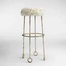 Jean Royere, Yo-Yo barstool, 1948, enameled steel, upholstery