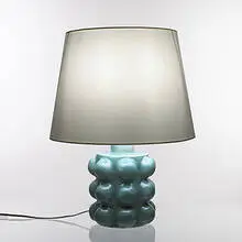 table lamp by Georges Jouve, c. 1948, glazed stoneware, parchment, sold Mar 2006