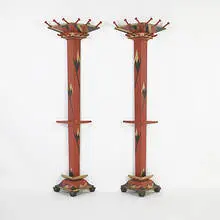 attribution Antonin Prochazka, wall mounted hall trees, pair, c. 1910, painted wood