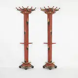 attribution Antonin Prochazka, wall mounted hall trees, pair, c. 1910, painted wood