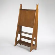 René Gabriel, drop front desk, c. 1950, oak, brass