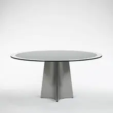 Maison Jansen, dining table, c. 1970, stainless steel, glass, acrylic