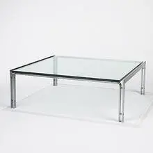 coffee table by Preben Fabricius and Jørgen Kastholm, c. 1968, stainless steel, glass, sold Mar 2006
