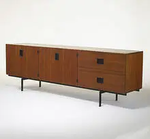 Cees Braakman, DU03 credenza, 1958, teak, enameled metal
