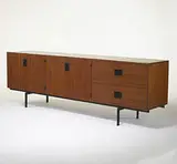 Cees Braakman, DU03 credenza, 1958, teak, enameled metal