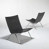 Poul Kjærholm, PK 22 lounge chairs, pair