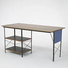 D-20-C desk by Charles and Ray Eames, c. 1950, walnut, masonite, enameled metal, sold Mar 2006