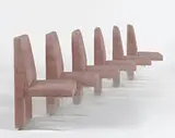 dining chairs, set of six by Vladimir Kagan, c. 1970, acrylic, upholstery, sold Mar 2006