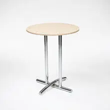 Shiro Kuramata, table, 1988, chrome-plated tubular steel, laminated particle board