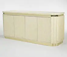 Karl Springer, sideboard, c. 1970, bone inlay, brass