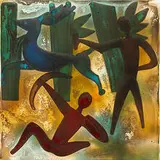 Napoleone Martinuzzi and Gino Cenedese, wall plaques, set of five, 1953-1958, scavo glass