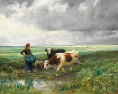Julien Dupré, The approaching storm, oil on canvas