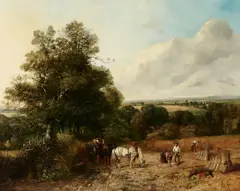 Arthur James Stark, Harvest time, oil on canvas