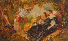 Alfred Edward Chalon, Automne, oil on panel